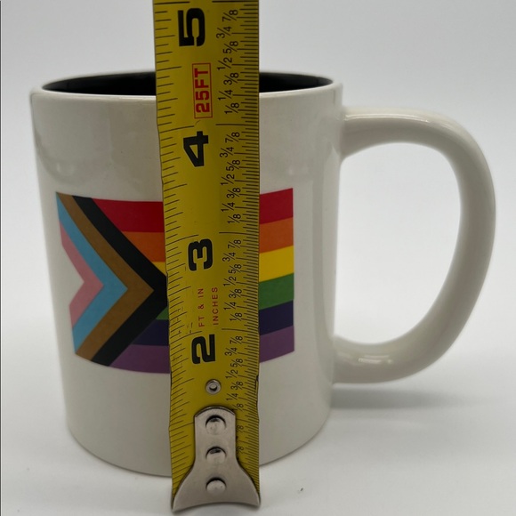 Rainbow Gay Pride Flag White Coffee Mug with Black Interior by Celebrate It - Picture 8 of 9